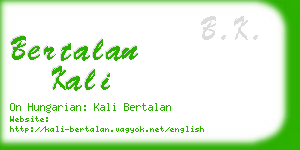 bertalan kali business card